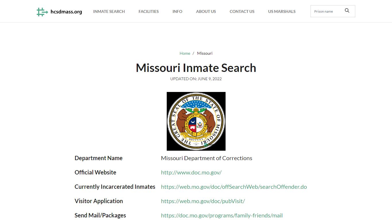 Missouri Inmate Search – Missouri Department of Corrections Offender Lookup